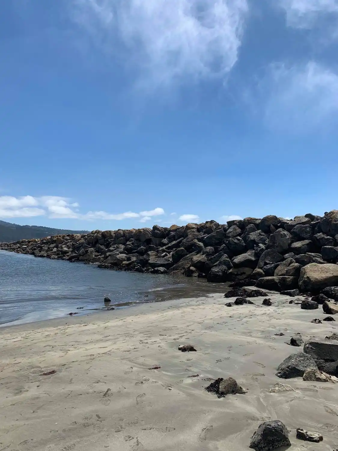 The north jetty at low tide